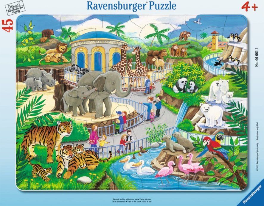 RAVENSBURGER Puzzle Návštěva v ZOO 45 dílků - obrázek 1