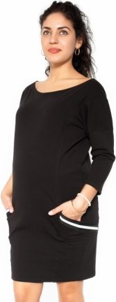 Be MaaMaa Těhotenská šaty Bibi - černé - XL - obrázek 1