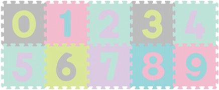 Pěnové puzzle Čísla - 10ks, pastelové - obrázek 1