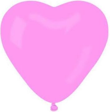 Balónek, růžová, tvar srdce, 40 cm, bal. 10 ks - obrázek 1