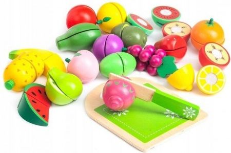 Dřevěné ovoce v kyblíku ECO TOYS - 20 kusů - obrázek 1