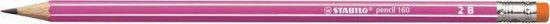 Grafitová tužka s gumou "Pencil 160", růžová, 2B, šestihranná, STABILO - obrázek 1