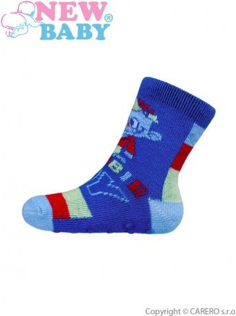 Kojenecké ponožky New Baby s ABS modré zombie boy, Modrá, 62 (3-6m) - obrázek 1