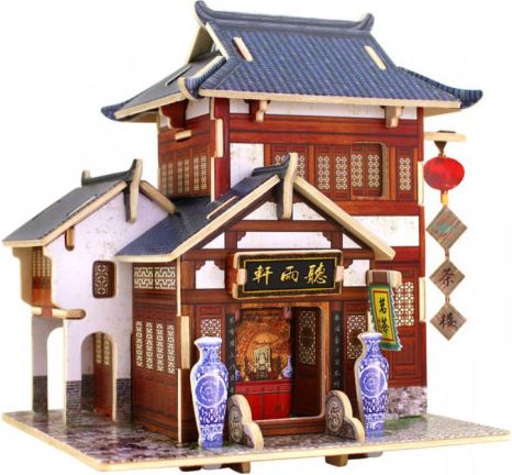 ROBOTIME 3D puzzle Čínská čajovna barevná 40 dílků - obrázek 1