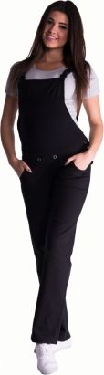 Be MaaMaa Těhotenské kalhoty s láclem - černé, vel. M - obrázek 1