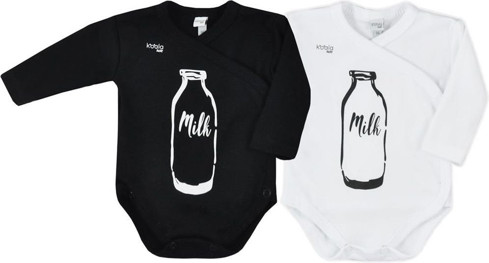 Kojenecké celorozepínací body Koala MILK bílé 68 (4-6m) - obrázek 2