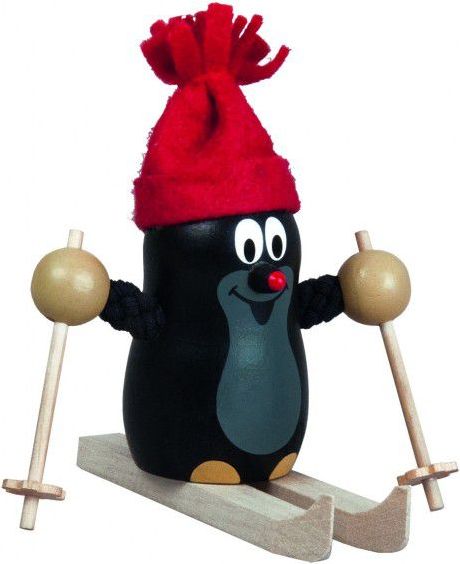 Teddies Krtek na lyžích 10cm dřevo - obrázek 2