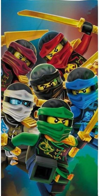 HALANTEX Osuška Lego Ninjago Meče Bavlna Froté, 70x140 cm - obrázek 1