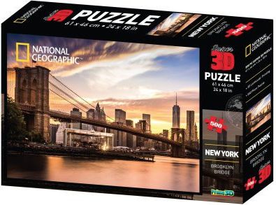 PRIME 3D Puzzle Brooklynský most, New York 3D 500 dílků - obrázek 1