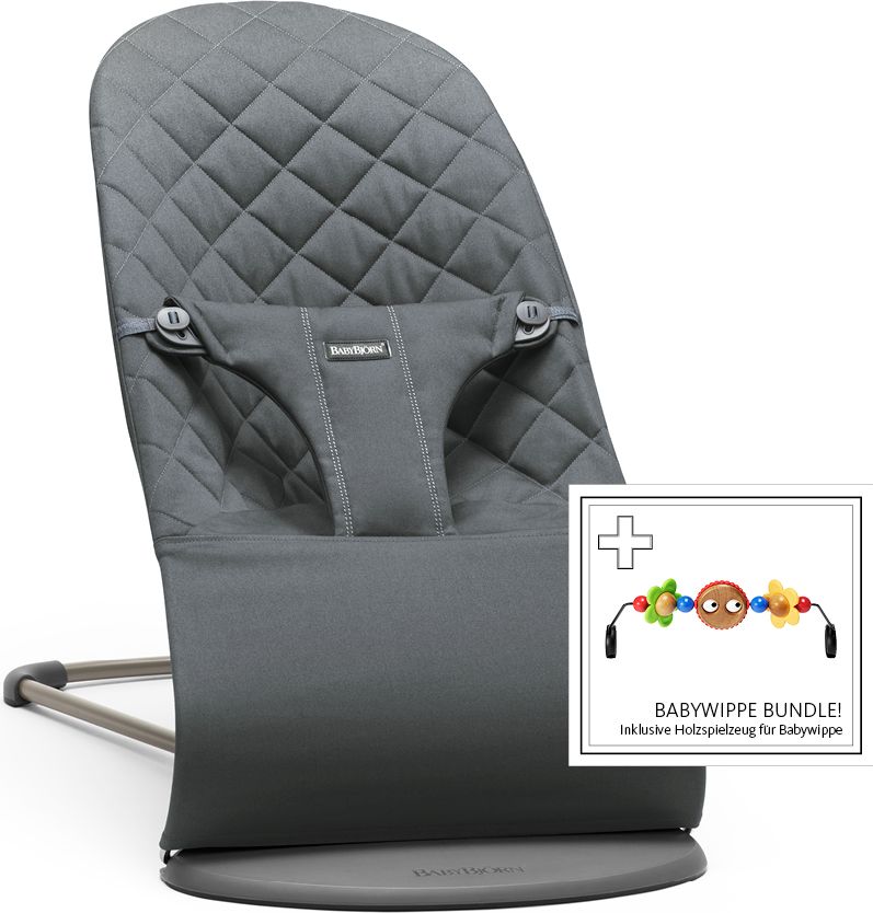 BABYBJÖRN Lehátko Bliss Anthracite cotton s hračkou - obrázek 1
