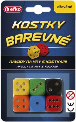 Hrací kostky barevné (6ks) - obrázek 1