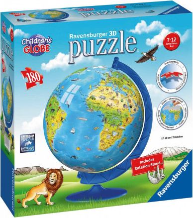 RAVENSBURGER Puzzleball Dětský globus se zvířátky (anglický) 180 dílků - obrázek 1