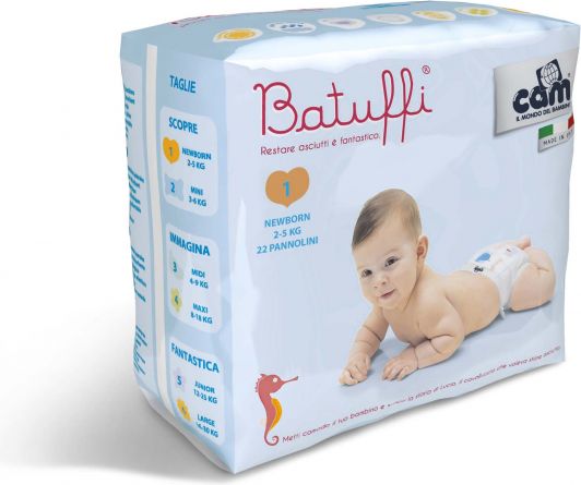 Cam Jednorázové pleny BATUFFI 2-5 Kg 22 Ks - obrázek 1