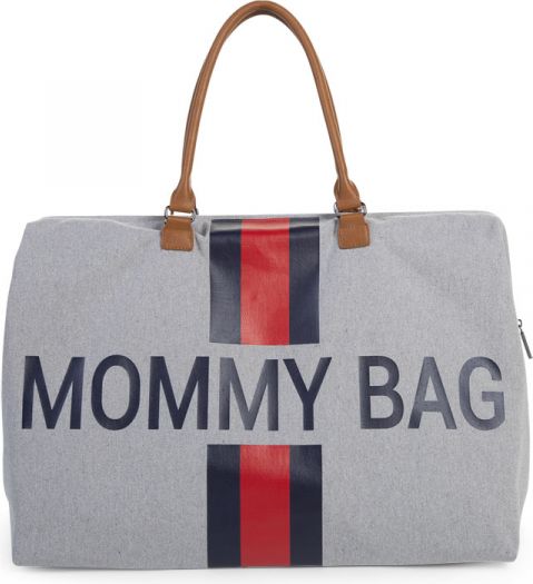 Childhome Přebalovací taška Mommy Bag Grey Stripes Red/Blue - obrázek 1