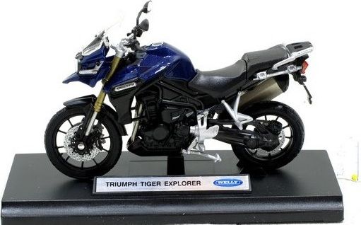 Welly - Motocykl Triumph Tiger Explorer model 1:18 modrý - obrázek 1