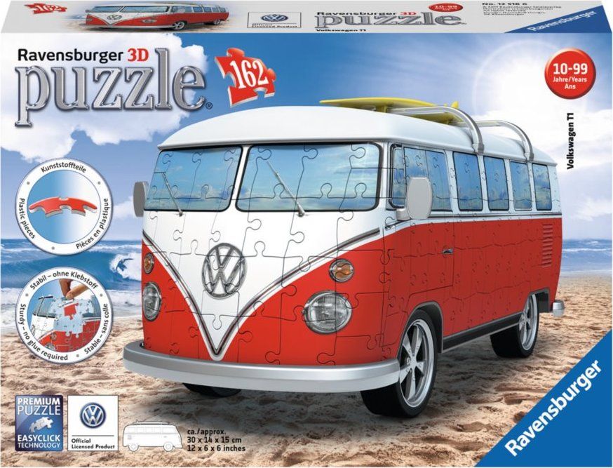 RAVENSBURGER 3D puzzle Autobus Volkswagen T1 162 dílků - obrázek 1