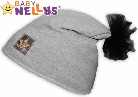 Bavlněná čepička Tutu květinka Baby Nellys ® - šedý melír - obrázek 1