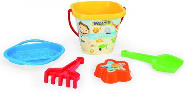 Wader Sada na písek plast asst 2 barvy 5ks v síťce 20x20x18cm 12m+ - obrázek 2