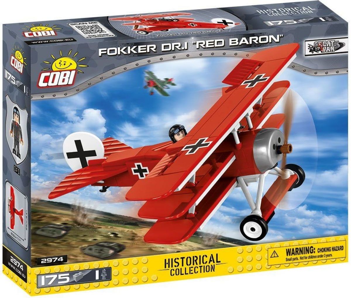 Cobi 2974 Malá armáda I. světová válka Fokker Dr. 1 - obrázek 1
