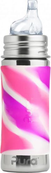 Pura Nerezová láhev s pítkem 325ml - růžovo-bílá - obrázek 1
