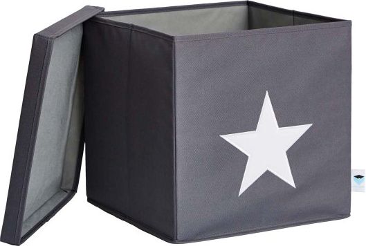 STORE IT Úložný box s víkem šedá s bílou hvězdou - obrázek 1