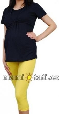 Be MaaMaa Těhotenské barevné legíny 3/4 délky - žlutá, vel. XXL, K19 - obrázek 1