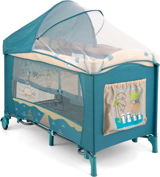 Cestovní postýlka Milly Mally Mirage Deluxe blue bird - obrázek 1