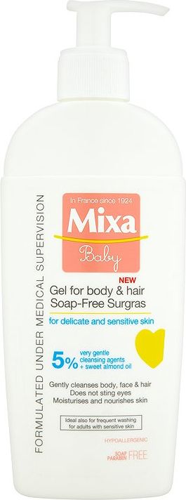 Mixa Baby Extra vyživující mycí gel na tělo a vlásky 250 ml - obrázek 1