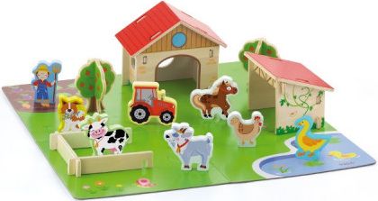 Dětské dřevěné 3D puzzle Viga Farma - obrázek 1