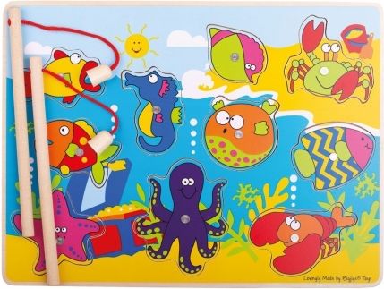 Bigjigs dřevěné magnetické puzzle - mořský svět - obrázek 1