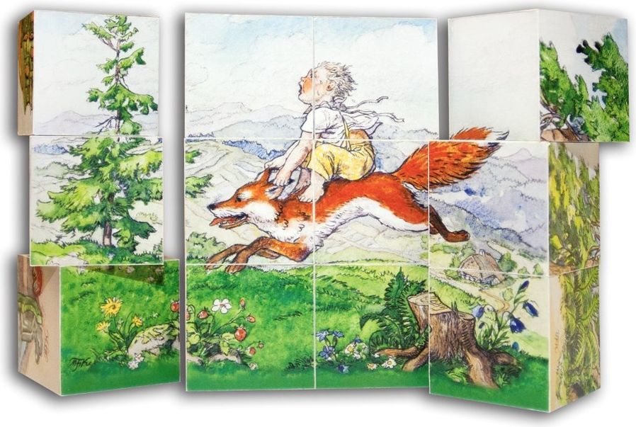 Dřevěné obrázkové kostky Budulínek - obrázek 2