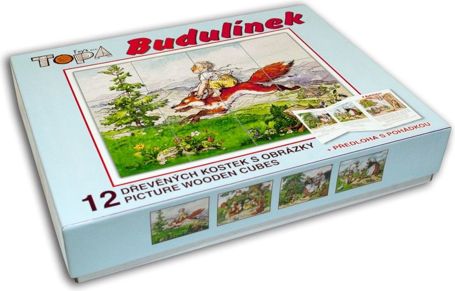 Dřevěné obrázkové kostky Budulínek - obrázek 5