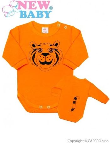 Kojenecké body s dlouhým rukávem New Baby Zvířátko Tygřík oranžové, Oranžová, 62 (3-6m) - obrázek 1