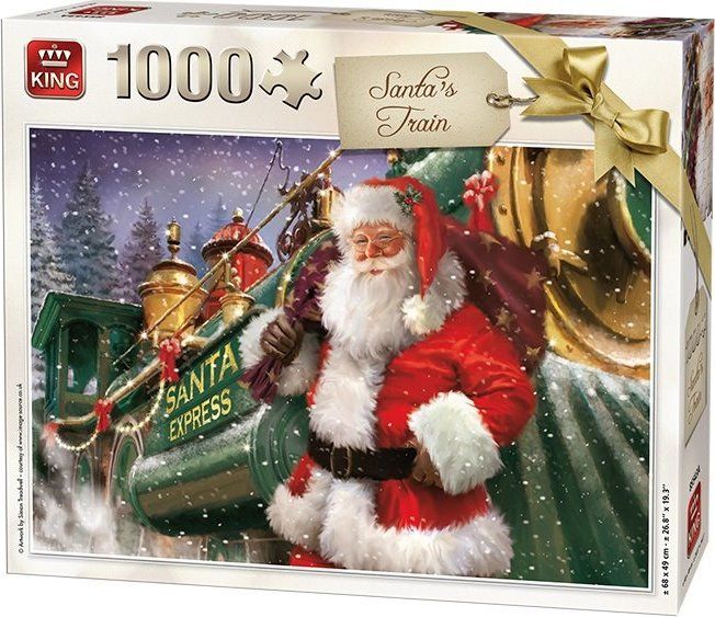 KING Puzzle Santa a jeho vlak 1000 dílků - obrázek 1