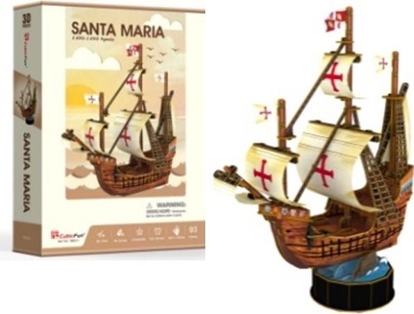 CUBICFUN 3D puzzle Loď Santa Maria 93 dílků - obrázek 1