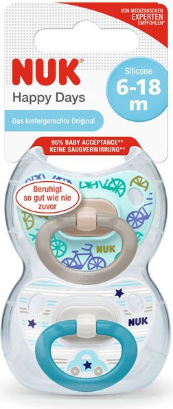 Nuk Classic dudlík Happy Day 2 ks zelená - obrázek 2