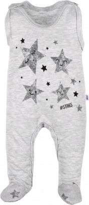Kojenecké dupačky New Baby Stars, Šedá, 80 (9-12m) - obrázek 1