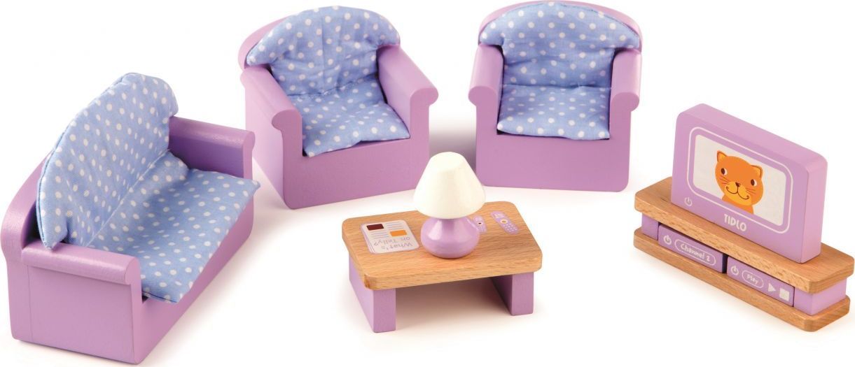 Tidlo Dřevěný nábytek obývací pokoj fialový - obrázek 1