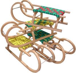 CorbySport 32623 Sáně 95 cm dřevěné - rohačky - obrázek 1