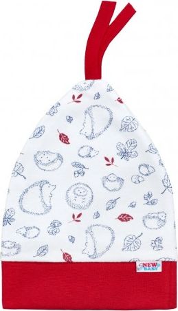 Kojenecká bavlněná čepička New Baby Hedgehog červená, Červená, 68/74 - obrázek 1