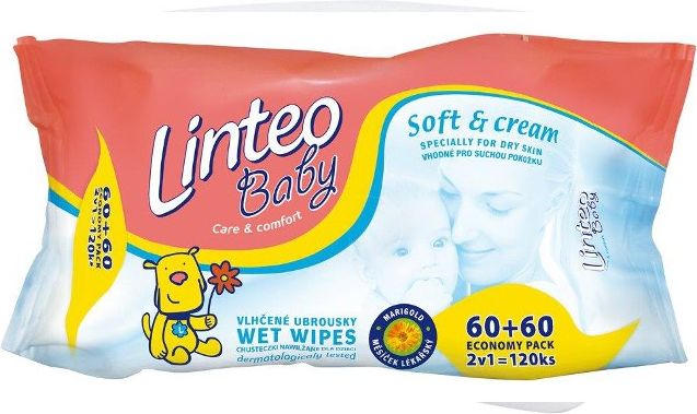 Vlhčené ubrousky Linteo Baby 120 ks Soft and cream Dle obrázku - obrázek 1