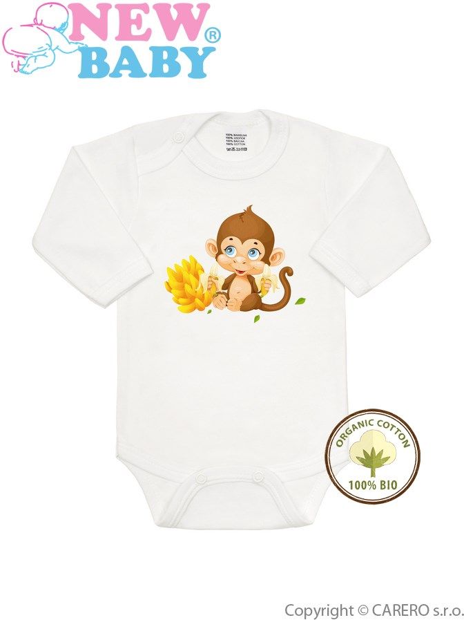 BIO body s dlouhým rukávem New Baby UŽ PAPÁM béžové Béžová 86 (12-18m) - obrázek 2