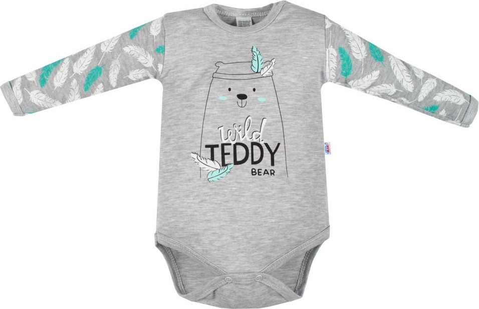 Kojenecké body s dlouhým rukávem New Baby Wild Teddy 74 (6-9m) - obrázek 1