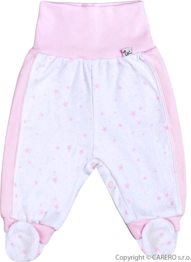 Kojenecké bavlněné polodupačky Baby Service Hvězdy bílo-růžové Růžová 74 (6-9m) - obrázek 1