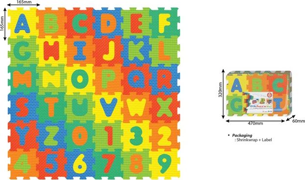 Pěnové puzzle Čísla a písmena 36 ks - obrázek 1