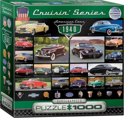 EUROGRAPHICS Puzzle Americká auta z roku 1940, 1000 dílků - obrázek 1