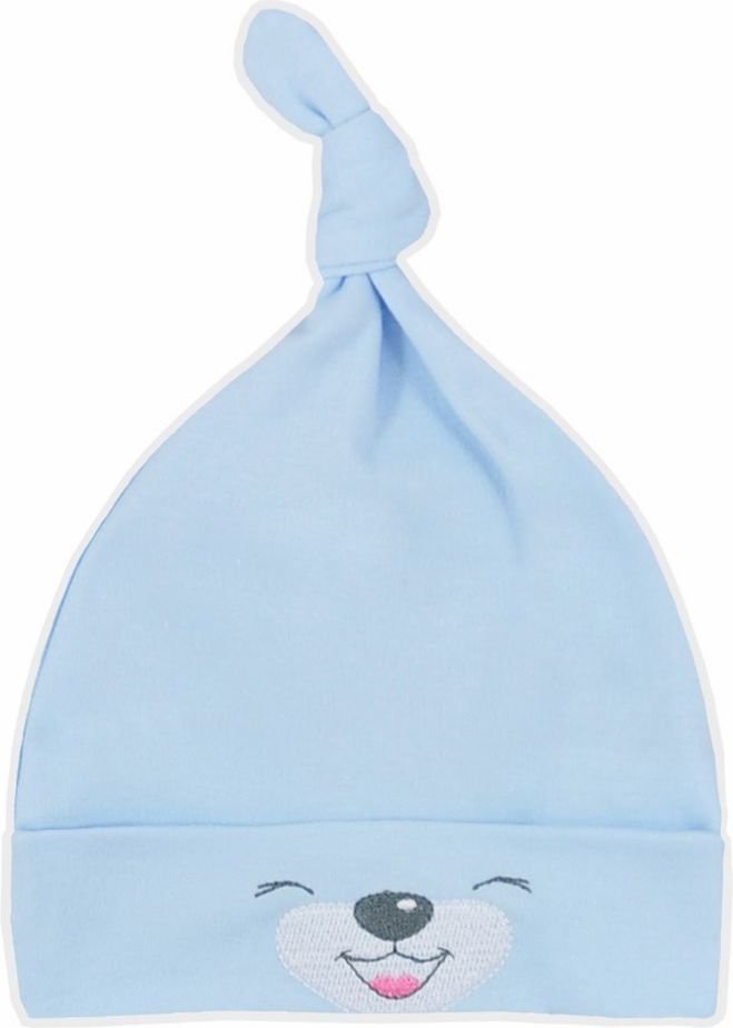 Bavlněná kojenecká čepička Bobas Fashion Lucky modrá 56 (0-3m) - obrázek 1