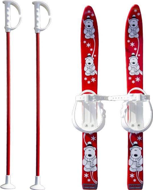 Baby Ski 70 cm - dětské plastové lyže - červené - obrázek 1
