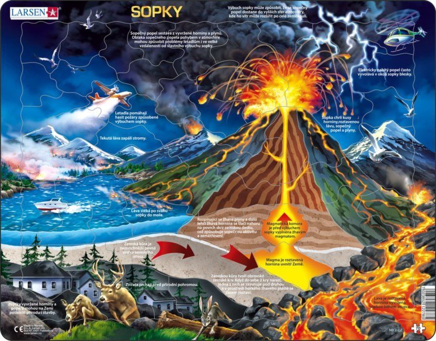 LARSEN Puzzle Sopky 70 dílků - obrázek 1