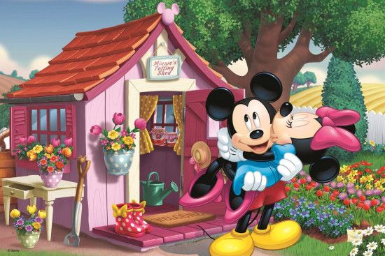 TREFL Puzzle Mickey a Minnie na zahradě 60 dílků - obrázek 1